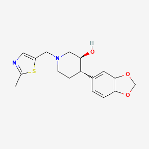 (3S*,4S*)-4-(1,3-benzodioxol-5-yl)-1-[(2-methyl-1,3-thiazol-5-yl)methyl]piperidin-3-ol