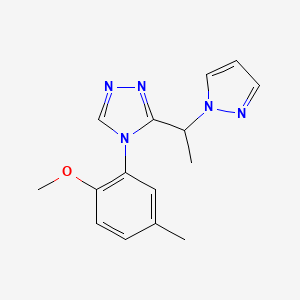 4-(2-methoxy-5-methylphenyl)-3-[1-(1H-pyrazol-1-yl)ethyl]-4H-1,2,4-triazole