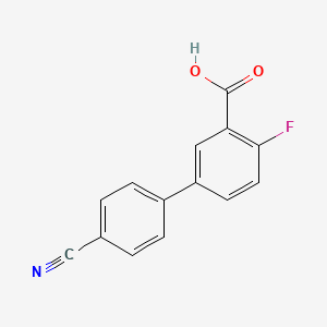 molecular formula C14H8FNO2 B594331 5-(4-氰基苯基)-2-氟苯甲酸 CAS No. 1261977-82-5