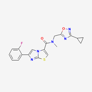 N-[(3-cyclopropyl-1,2,4-oxadiazol-5-yl)methyl]-6-(2-fluorophenyl)-N-methylimidazo[2,1-b][1,3]thiazole-3-carboxamide