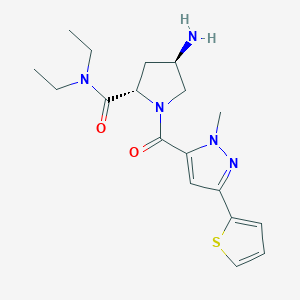 (4R)-4-amino-N,N-diethyl-1-{[1-methyl-3-(2-thienyl)-1H-pyrazol-5-yl]carbonyl}-L-prolinamide