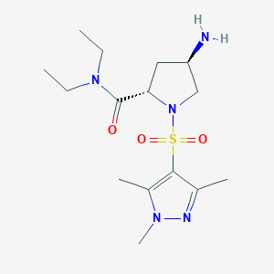 (4R)-4-amino-N,N-diethyl-1-[(1,3,5-trimethyl-1H-pyrazol-4-yl)sulfonyl]-L-prolinamide