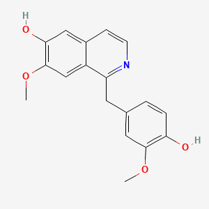 molecular formula C18H17NO4 B594341 6-异喹啉醇，1-[(4-羟基-3-甲氧基苯基)甲基]-7-甲氧基- CAS No. 57170-09-9