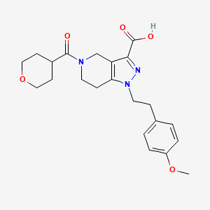 1-[2-(4-methoxyphenyl)ethyl]-5-(tetrahydro-2H-pyran-4-ylcarbonyl)-4,5,6,7-tetrahydro-1H-pyrazolo[4,3-c]pyridine-3-carboxylic acid