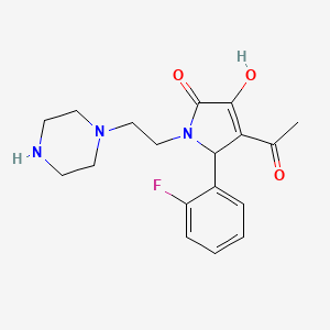 4-acetyl-5-(2-fluorophenyl)-3-hydroxy-1-[2-(1-piperazinyl)ethyl]-1,5-dihydro-2H-pyrrol-2-one