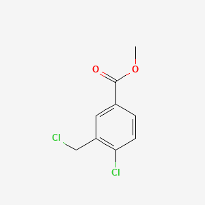 molecular formula C9H8Cl2O2 B594347 Methyl 4-chloro-3-(chloromethyl)benzoate CAS No. 1211505-19-9