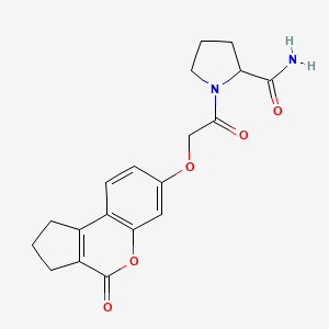 1-{[(4-oxo-1,2,3,4-tetrahydrocyclopenta[c]chromen-7-yl)oxy]acetyl}prolinamide