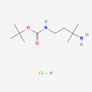 molecular formula C10H23ClN2O2 B594348 tert-Butyl (3-amino-3-methylbutyl)carbamate hydrochloride CAS No. 1253790-16-7