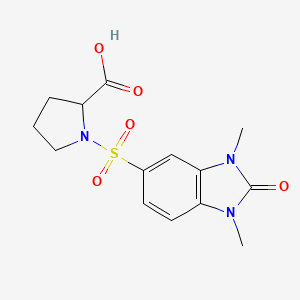 1-(1,3-Dimethyl-2-oxobenzimidazol-5-yl)sulfonylpyrrolidine-2-carboxylic acid