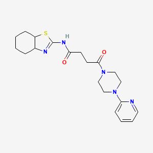 N-(3a,4,5,6,7,7a-hexahydro-1,3-benzothiazol-2-yl)-4-oxo-4-[4-(2-pyridinyl)-1-piperazinyl]butanamide