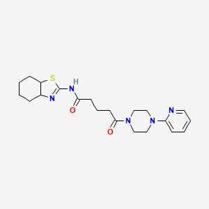 N-(3a,4,5,6,7,7a-hexahydro-1,3-benzothiazol-2-yl)-5-oxo-5-[4-(2-pyridinyl)-1-piperazinyl]pentanamide