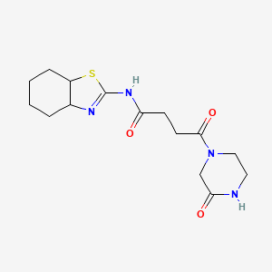 N-(3a,4,5,6,7,7a-hexahydro-1,3-benzothiazol-2-yl)-4-oxo-4-(3-oxo-1-piperazinyl)butanamide