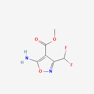 molecular formula C6H6F2N2O3 B594352 Methyl 5-amino-3-(difluoromethyl)isoxazole-4-carboxylate CAS No. 132066-24-1