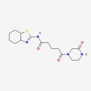 N-(3a,4,5,6,7,7a-hexahydro-1,3-benzothiazol-2-yl)-5-oxo-5-(3-oxo-1-piperazinyl)pentanamide