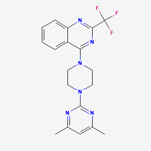 4-[4-(4,6-dimethyl-2-pyrimidinyl)-1-piperazinyl]-2-(trifluoromethyl)quinazoline