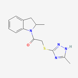 1-(2-methyl-2,3-dihydroindol-1-yl)-2-[(5-methyl-1H-1,2,4-triazol-3-yl)sulfanyl]ethanone