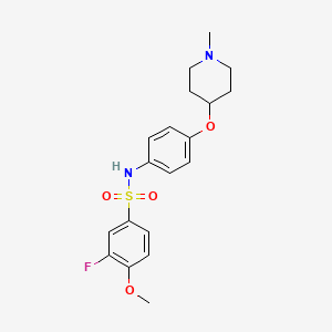 3-fluoro-4-methoxy-N-{4-[(1-methyl-4-piperidinyl)oxy]phenyl}benzenesulfonamide