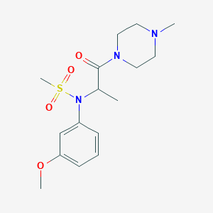 N-(3-methoxyphenyl)-N-[1-methyl-2-(4-methyl-1-piperazinyl)-2-oxoethyl]methanesulfonamide