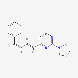 4-[(1E,3Z)-4-Phenylbuta-1,3-dien-1-YL]-2-(pyrrolidin-1-YL)pyrimidine