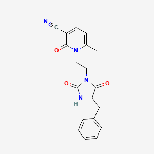 1-[2-(4-benzyl-2,5-dioxo-1-imidazolidinyl)ethyl]-4,6-dimethyl-2-oxo-1,2-dihydro-3-pyridinecarbonitrile