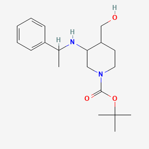 molecular formula C19H30N2O3 B594391 1-Boc-3-(1-phenylethylamino)-4-piperidinemethanol CAS No. 1305320-69-7