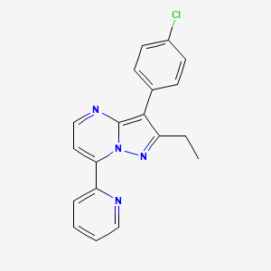 2-[3-(4-CHLOROPHENYL)-2-ETHYLPYRAZOLO[1,5-A]PYRIMIDIN-7-YL]PYRIDINE