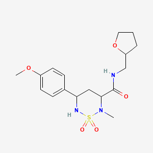 5-(4-methoxyphenyl)-2-methyl-1,1-dioxo-N-(oxolan-2-ylmethyl)-1,2,6-thiadiazinane-3-carboxamide