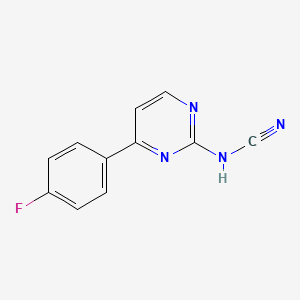 {[4-(4-FLUOROPHENYL)PYRIMIDIN-2-YL]AMINO}FORMONITRILE