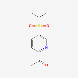 molecular formula C10H13NO3S B594425 1-(5-(Isopropylsulfonyl)pyridin-2-yl)ethanone CAS No. 1245649-61-9