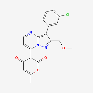 3-[3-(3-chlorophenyl)-2-(methoxymethyl)pyrazolo[1,5-a]pyrimidin-7-yl]-6-methyl-2H-pyran-2,4(3H)-dione