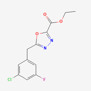 ethyl 5-(3-chloro-5-fluorobenzyl)-1,3,4-oxadiazole-2-carboxylate