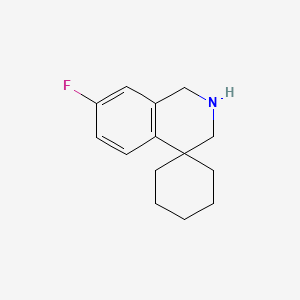 molecular formula C14H18FN B594435 7'-Fluoro-2',3'-dihydro-1'h-spiro[cyclohexane-1,4'-isoquinoline] CAS No. 1266894-81-8