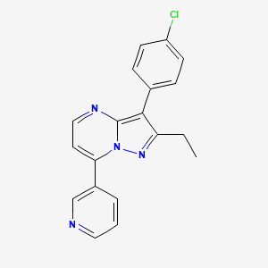 3-[3-(4-CHLOROPHENYL)-2-ETHYLPYRAZOLO[1,5-A]PYRIMIDIN-7-YL]PYRIDINE