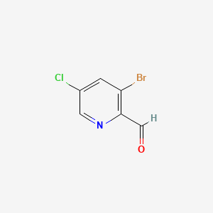 molecular formula C6H3BrClNO B594442 3-Bromo-5-chloropyridine-2-carbaldehyde CAS No. 1227588-49-9