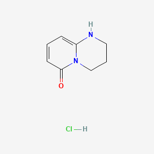 molecular formula C8H11ClN2O B594443 1,2,3,4-Tetrahydro-pyrido[1,2-a]pyrimidin-6-one hydrochloride CAS No. 1332586-91-0