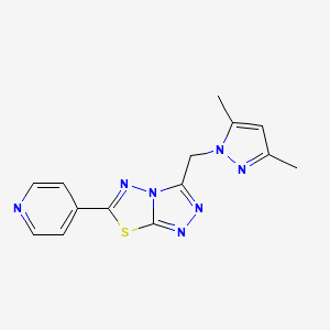 3-[(3,5-dimethyl-1H-pyrazol-1-yl)methyl]-6-(4-pyridinyl)[1,2,4]triazolo[3,4-b][1,3,4]thiadiazole