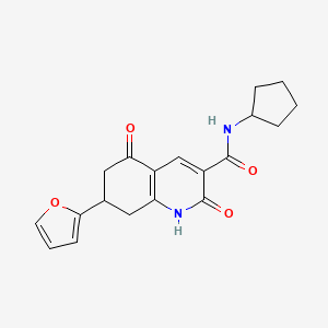 N-cyclopentyl-7-(2-furyl)-2,5-dioxo-1,2,5,6,7,8-hexahydro-3-quinolinecarboxamide