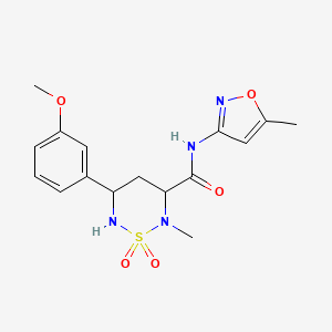 5-(3-methoxyphenyl)-2-methyl-N-(5-methyl-3-isoxazolyl)-1,2,6-thiadiazinane-3-carboxamide 1,1-dioxide