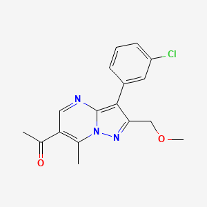 1-[3-(3-chlorophenyl)-2-(methoxymethyl)-7-methylpyrazolo[1,5-a]pyrimidin-6-yl]ethanone