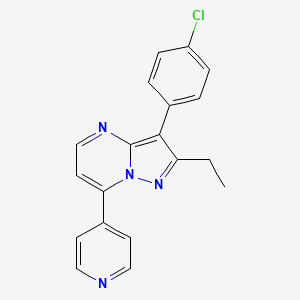 4-[3-(4-CHLOROPHENYL)-2-ETHYLPYRAZOLO[1,5-A]PYRIMIDIN-7-YL]PYRIDINE