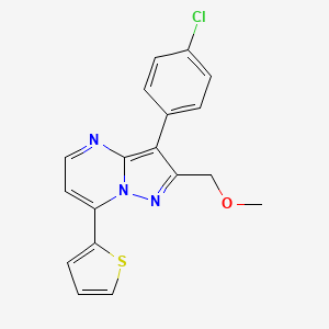 3-(4-Chlorophenyl)-2-(methoxymethyl)-7-(thiophen-2-yl)pyrazolo[1,5-a]pyrimidine