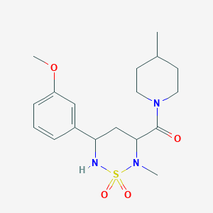 5-(3-methoxyphenyl)-2-methyl-3-[(4-methyl-1-piperidinyl)carbonyl]-1,2,6-thiadiazinane 1,1-dioxide