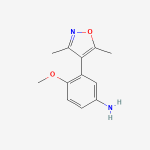 molecular formula C12H14N2O2 B594487 [3-(3,5-Dimethyl-4-isoxazolyl)-4-(methyloxy)phenyl]amine CAS No. 1300031-61-1