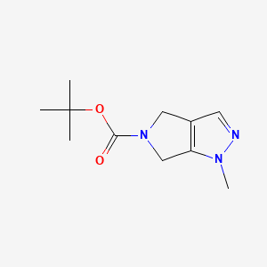 molecular formula C11H17N3O2 B594490 tert-Butyl 1-methyl-4,6-dihydropyrrolo[3,4-c]pyrazole-5(1H)-carboxylate CAS No. 1268520-16-6