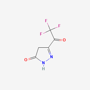 molecular formula C5H3F3N2O2 B594492 3-(2,2,2-trifluoroacetyl)-1H-pyrazol-5(4H)-one CAS No. 139767-77-4