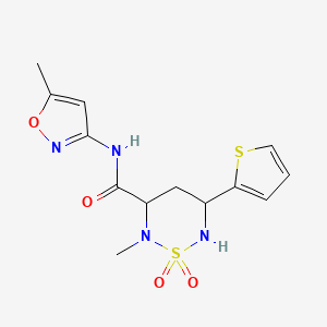 2-methyl-N-(5-methyl-3-isoxazolyl)-5-(2-thienyl)-1,2,6-thiadiazinane-3-carboxamide 1,1-dioxide