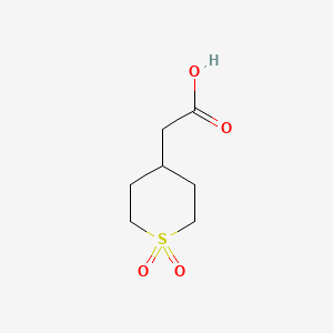 molecular formula C7H12O4S B594501 (1,1-Dioxidotetrahydro-2H-thiopyran-4-YL)acetic acid CAS No. 1224869-02-6