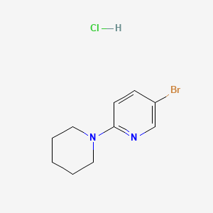 molecular formula C10H14BrClN2 B594506 5-溴-2-哌啶并吡啶，盐酸盐 CAS No. 1242336-67-9