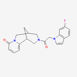 3-[(6-fluoro-1H-indol-1-yl)acetyl]-1,2,3,4,5,6-hexahydro-8H-1,5-methanopyrido[1,2-a][1,5]diazocin-8-one