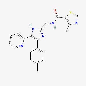 4-methyl-N-{[4-(4-methylphenyl)-5-pyridin-2-yl-1H-imidazol-2-yl]methyl}-1,3-thiazole-5-carboxamide